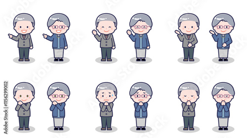 私服のシニア男女 04