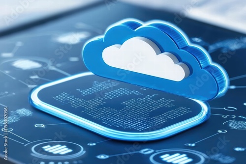 Wallpaper Mural Digital Cloud Computing Technology Concept with Data Visualizations Torontodigital.ca