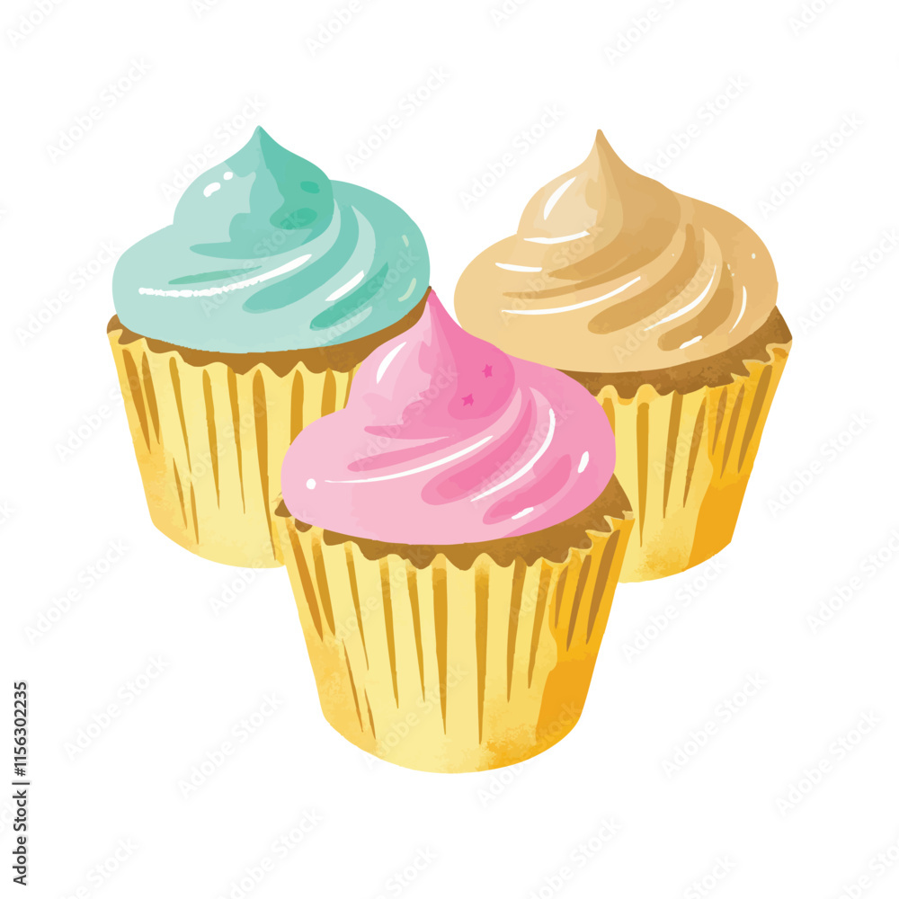 Delicious Cupcakes – Vector Illustration for Dessert and Food Design Delicious Cupcakes – Vector Illustration for Dessert and Food Design