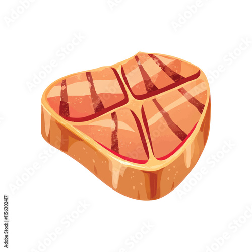 Delicious grilled Steak – Vector Illustration for Meal and Food Design