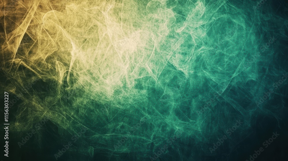 Fototapeta premium Abstract Background with Green and Yellow Smoke Texture Patterns