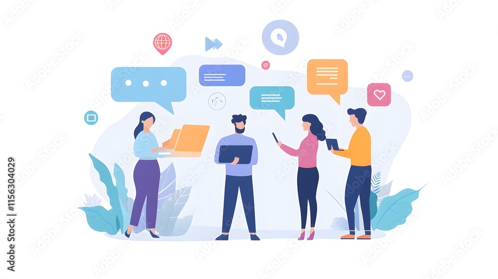 Team Collaboration Digital Communication Technology Networking Team Collaboration Digital Communication Technology Networking
