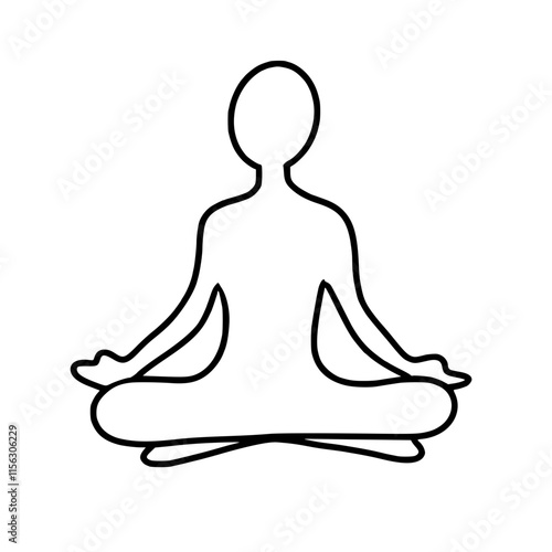 yoga pose outline black icon isolated hand drawn hobby free time and leisure