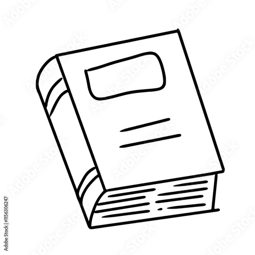 book outline black icon isolated hand drawn hobby free time and leisure education learn knowledge