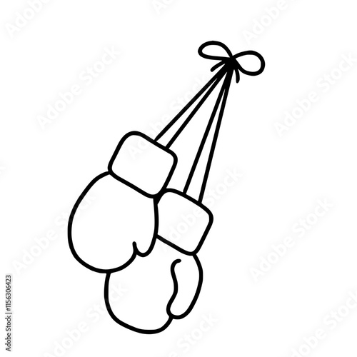 boxing gloves outline black icon isolated hand drawn hobby free time and leisure