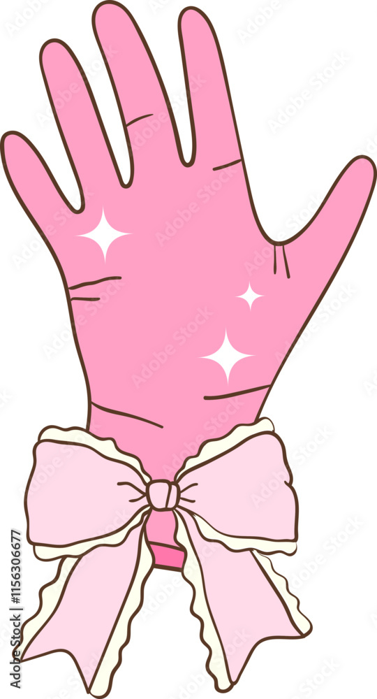 Whimsical Hand-Drawn Hand Glove. Vector Illustration Whimsical Hand-Drawn Hand Glove. Vector Illustration