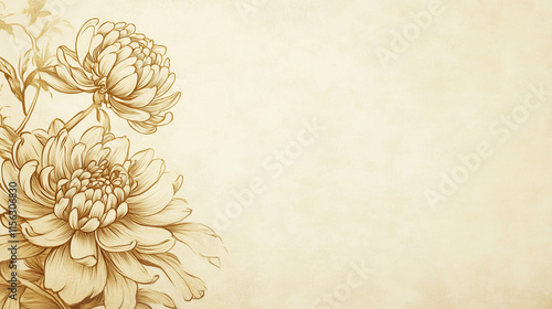 Gold chrysanthemum illustration
