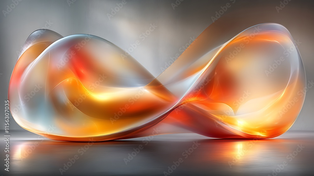 Abstract Orange and Gray Fluid Sculpture Design Abstract Orange and Gray Fluid Sculpture Design