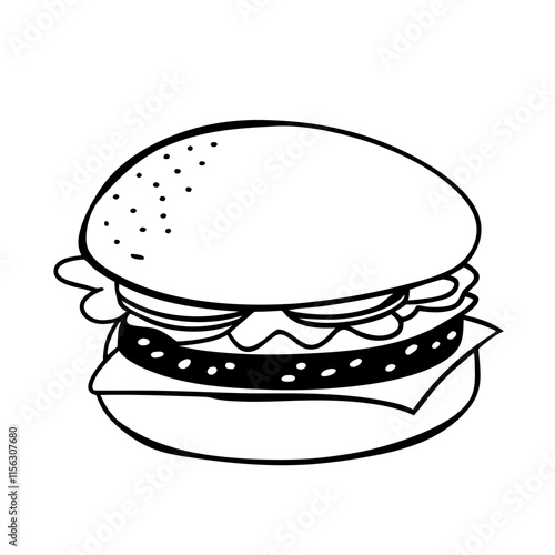 Hand Drawn Burger Illustration