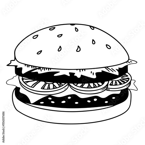 Hand Drawn Burger Illustration