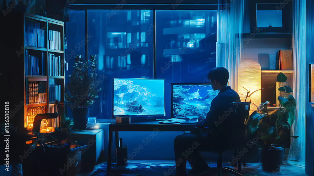 Lo-Fi music picture The background that goes well with the lo-fi music genre Generative AI Lo-Fi music picture The background that goes well with the lo-fi music genre Generative AI