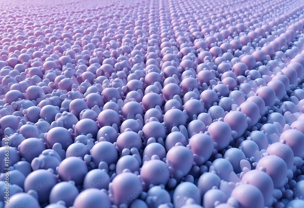 Fototapeta premium Numerous Lavender Spheres Form a Dense Textured Field