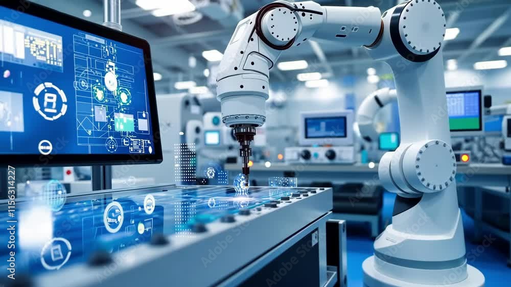 Automated Industrial Machine on Production Line with High Efficiency Automated Industrial Machine on Production Line with High Efficiency