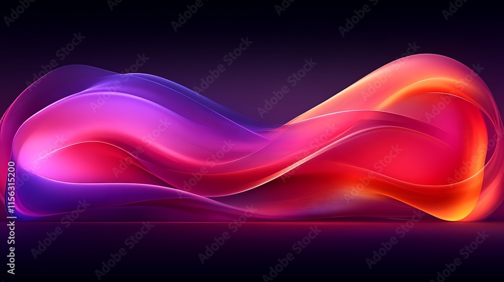 Abstract Waves of Vibrant Purple Red and Orange Hues Abstract Waves of Vibrant Purple Red and Orange Hues