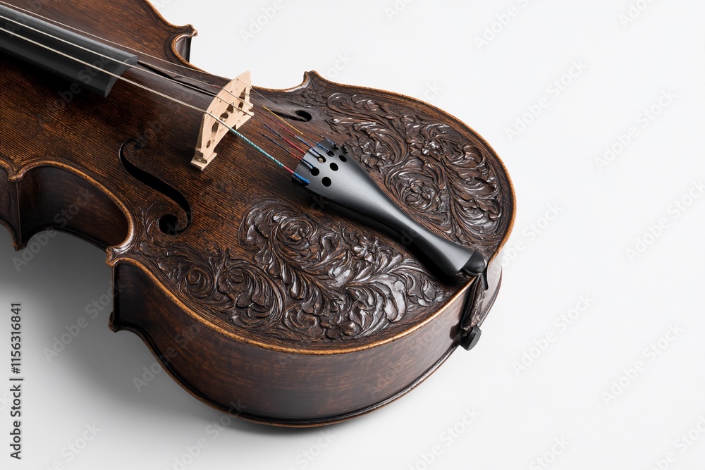 Obraz premium Ornately designed violin showcasing craftsmanship and artistry.
