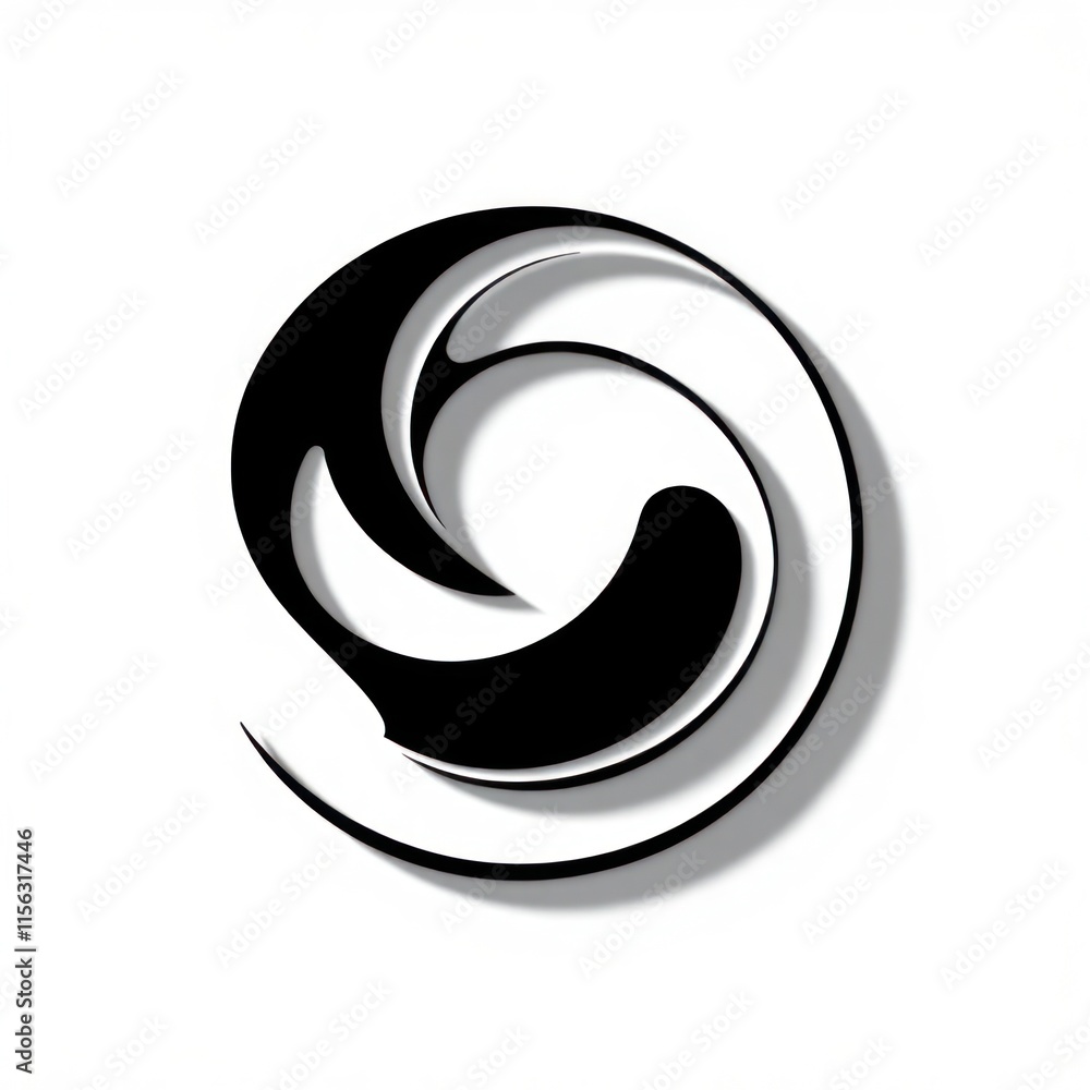 Abstract Black and White Swirling Circular Design Abstract Black and White Swirling Circular Design