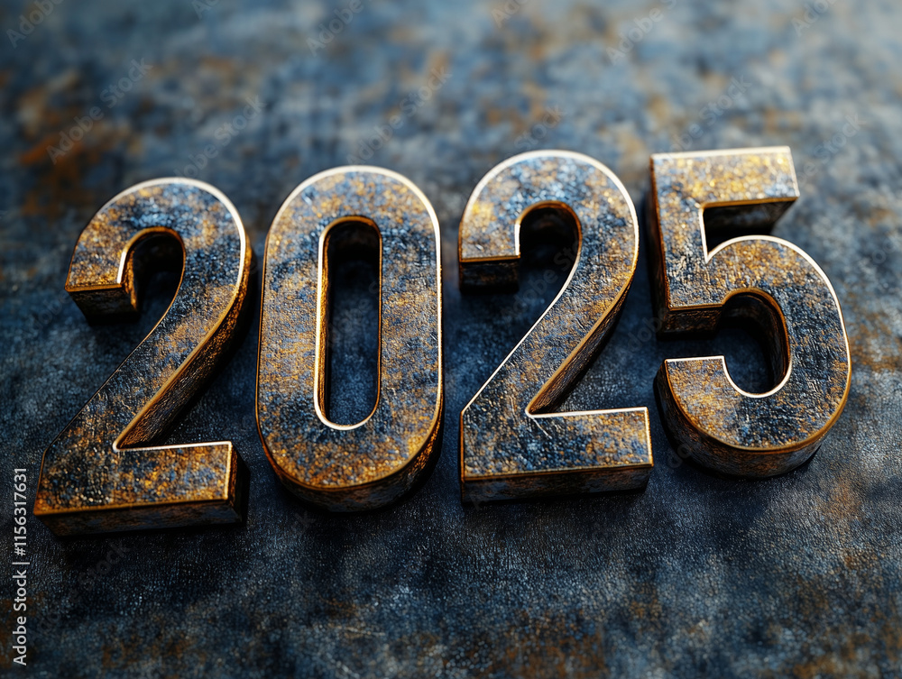 3D Metallic Text Featuring the Year 2025 in Futuristic Chrome Design with Modern Typography
3D Metallic Text Featuring the Year 2025 in Futuristic Chrome Design with Modern Typography