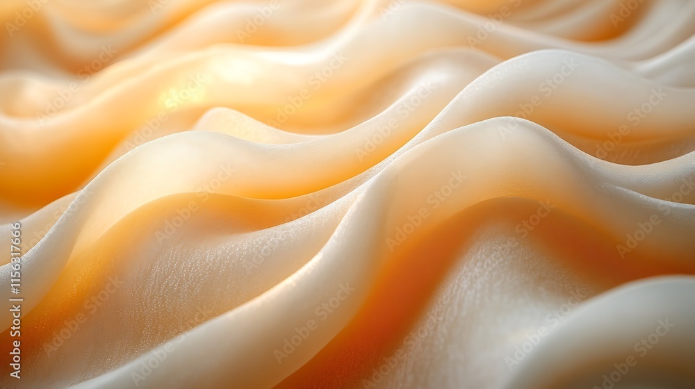 Obraz premium Abstract orange and white flowing fabric waves