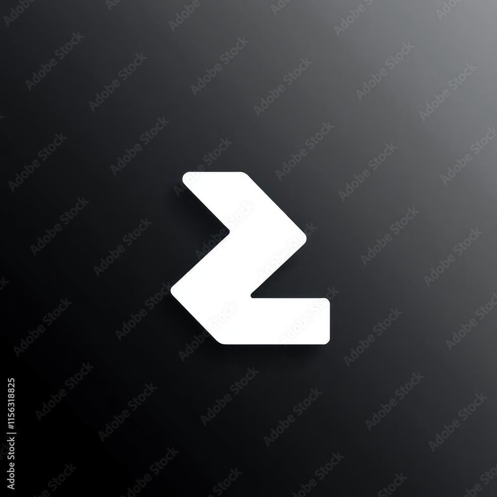White zig zag arrow on dark background White zig zag arrow on dark background