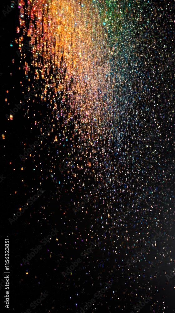 Fototapeta premium Sparkling Glitter Rain Abstract Rainbow Shimmer Background Texture