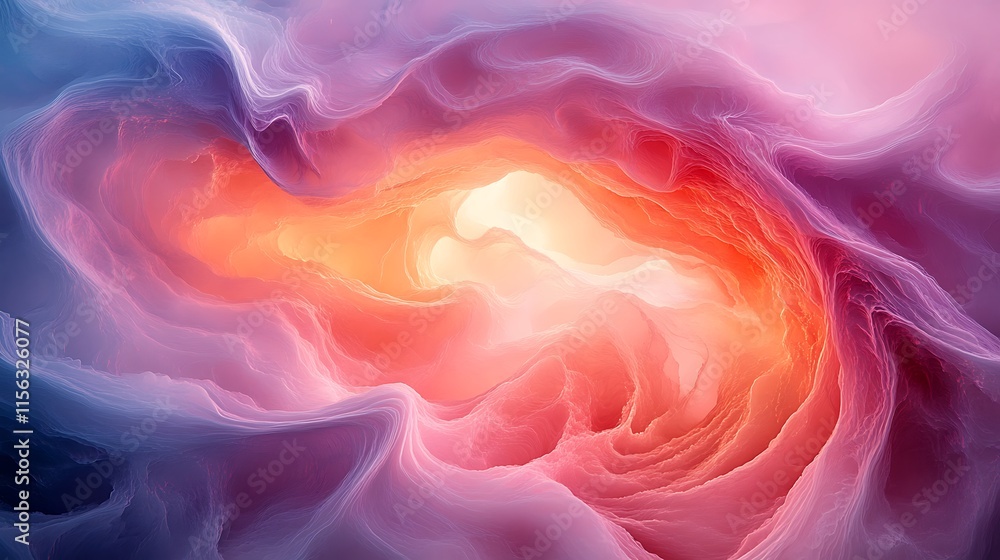 Fototapeta premium Abstract Colorful Swirling Cave Interior Art