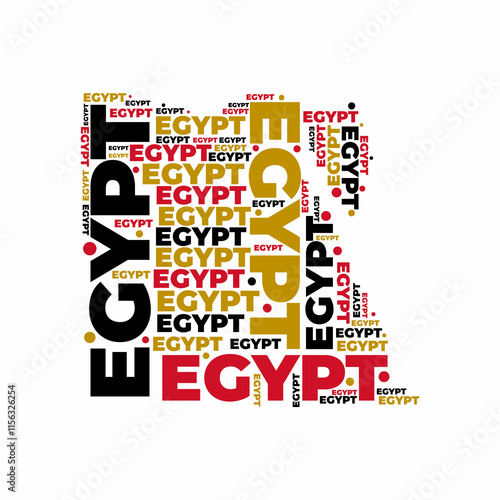 Egypt map typography illustration