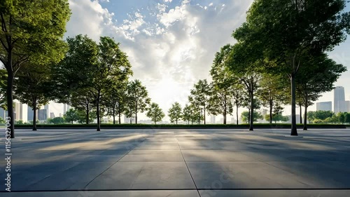 Wallpaper Mural Tranquil park landscape with trees and cloudy sky during golden hour Torontodigital.ca
