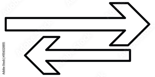 Direction arrows for transfer sync icon. Transfer arrows icon. Data transfer vector icon. Arrow exchange icon. bidirectional arrows data transfer. Double arrow icons.