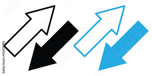 Arrows data transfer icon. Exchange arrow icons. Swap icon with two arrows.