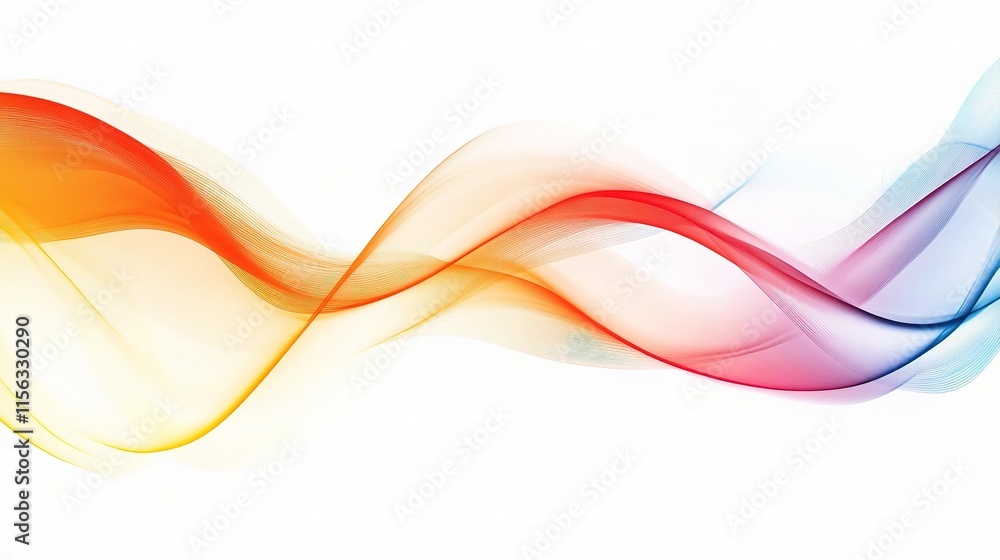Dynamic Colorful Waves with Smooth Lines on White Background Dynamic Colorful Waves with Smooth Lines on White Background