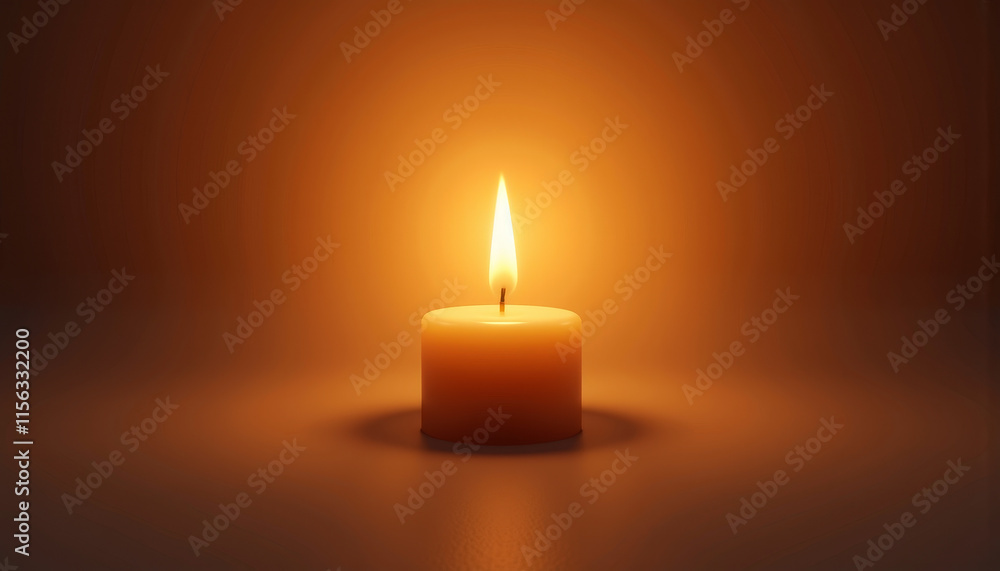 Cozy candlelight flickering in soft orange glow for relaxation and ambiance Cozy candlelight flickering in soft orange glow for relaxation and ambiance