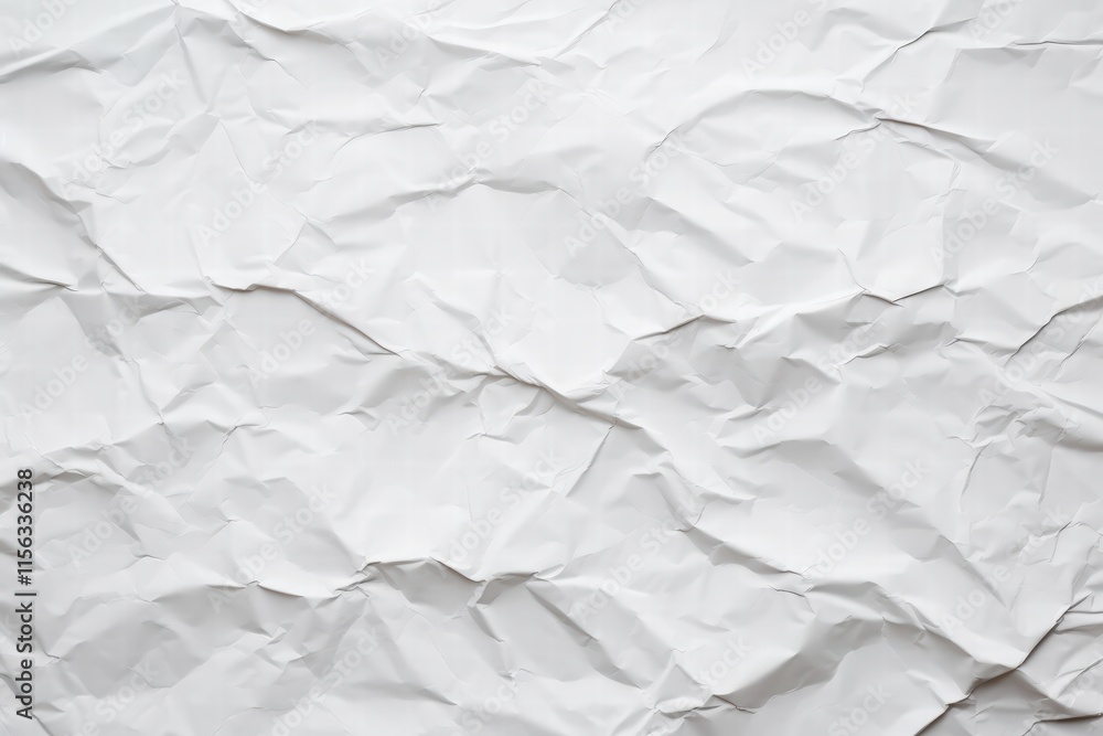 Obraz premium Crumpled White Paper Texture Background for Minimalist Designs and Creative Projects Creating a Subtle and Elegant Effect