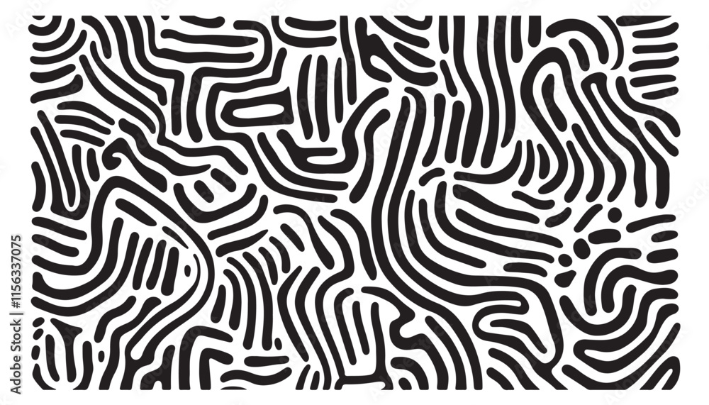 Bold Black and White Abstract Line Art Bold Black and White Abstract Line Art