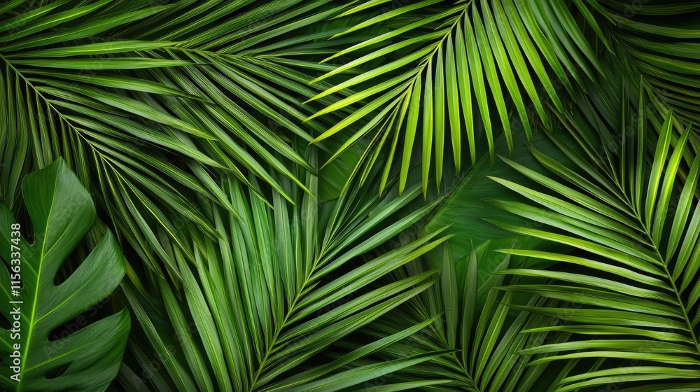 Greenery palms idea. Lush green palm leaves create a vibrant and tropical background for various uses. Greenery palms idea. Lush green palm leaves create a vibrant and tropical background for various uses.