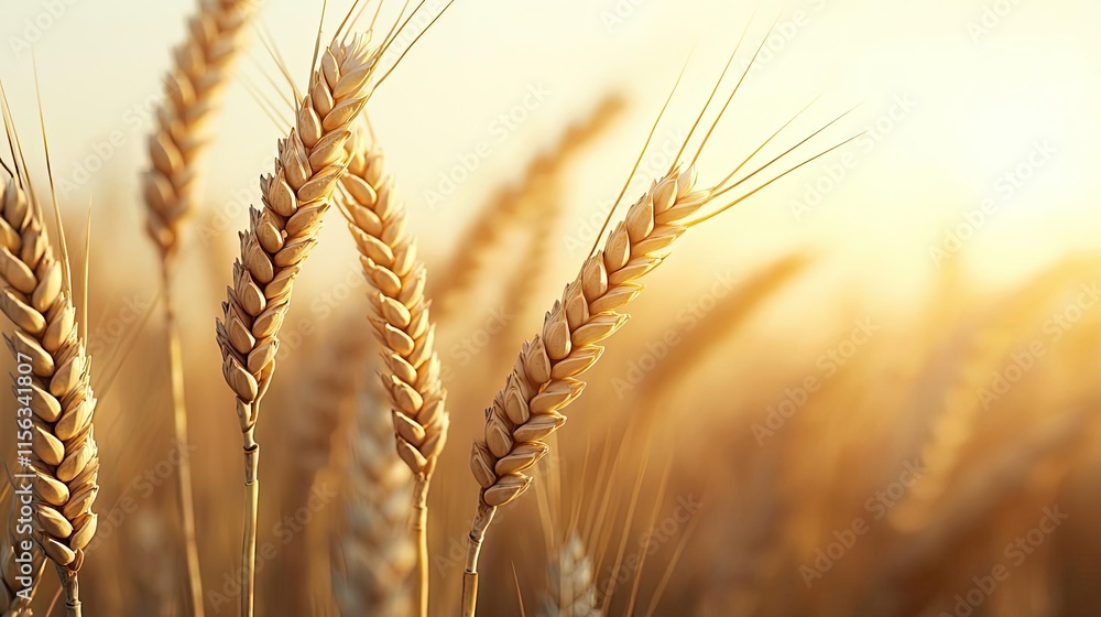 Golden wheat concept. Golden wheat field basking in sunlight, representing agriculture and nature's beauty. Golden wheat concept. Golden wheat field basking in sunlight, representing agriculture and nature's beauty.