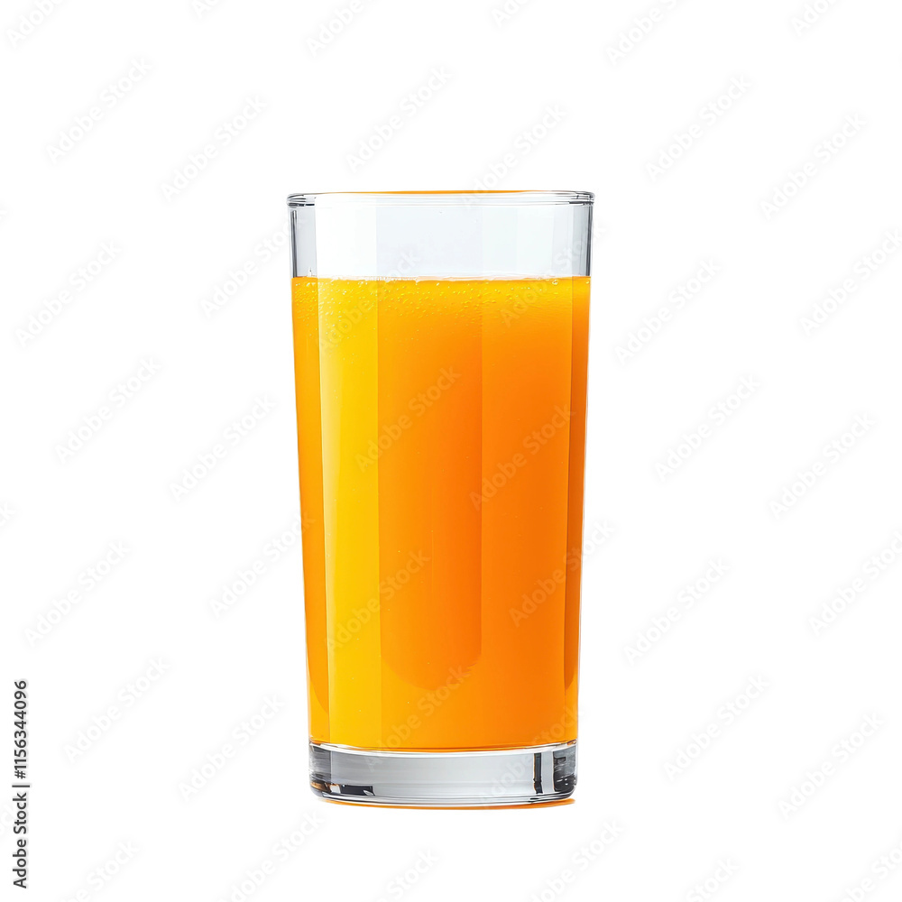 Bright Orange Juice in Clear Glass with Smooth Surface Bright Orange Juice in Clear Glass with Smooth Surface
