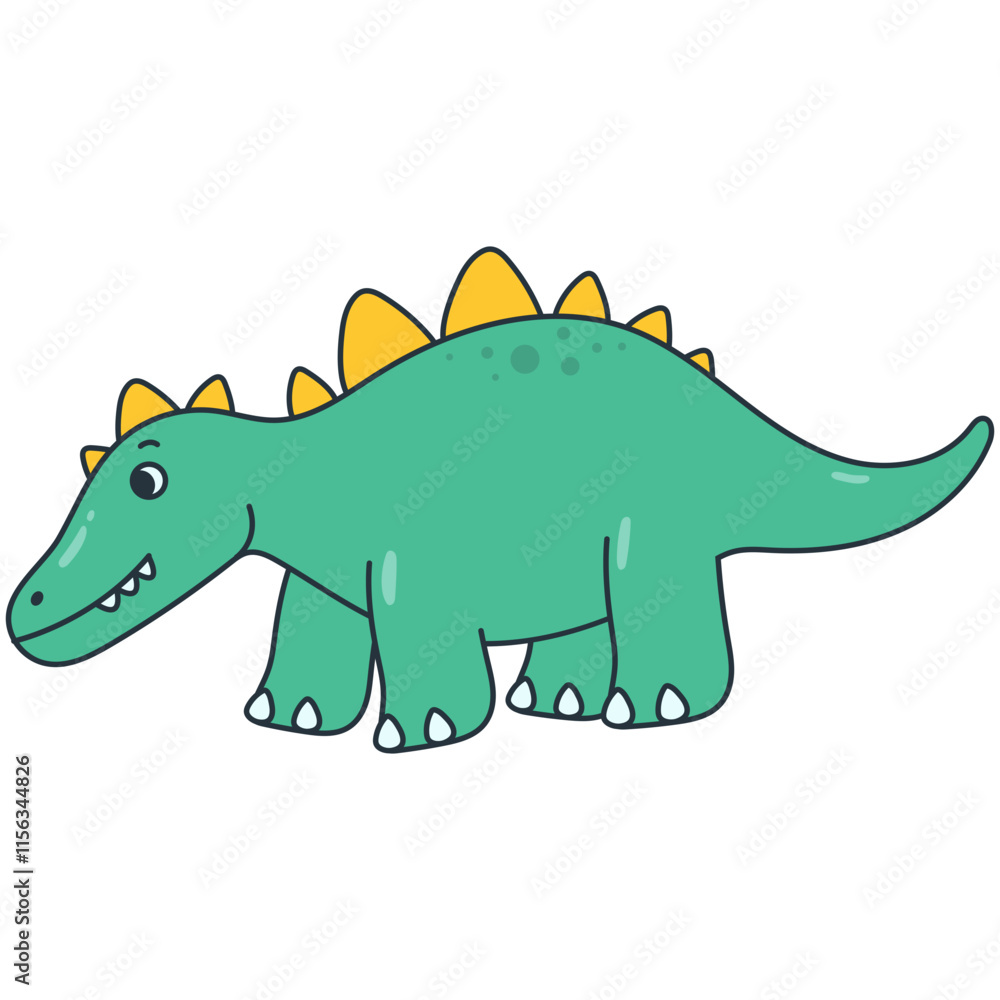 Illustration of Cute Dinosaurs. Vector Cartoon Character on White Background Illustration of Cute Dinosaurs. Vector Cartoon Character on White Background