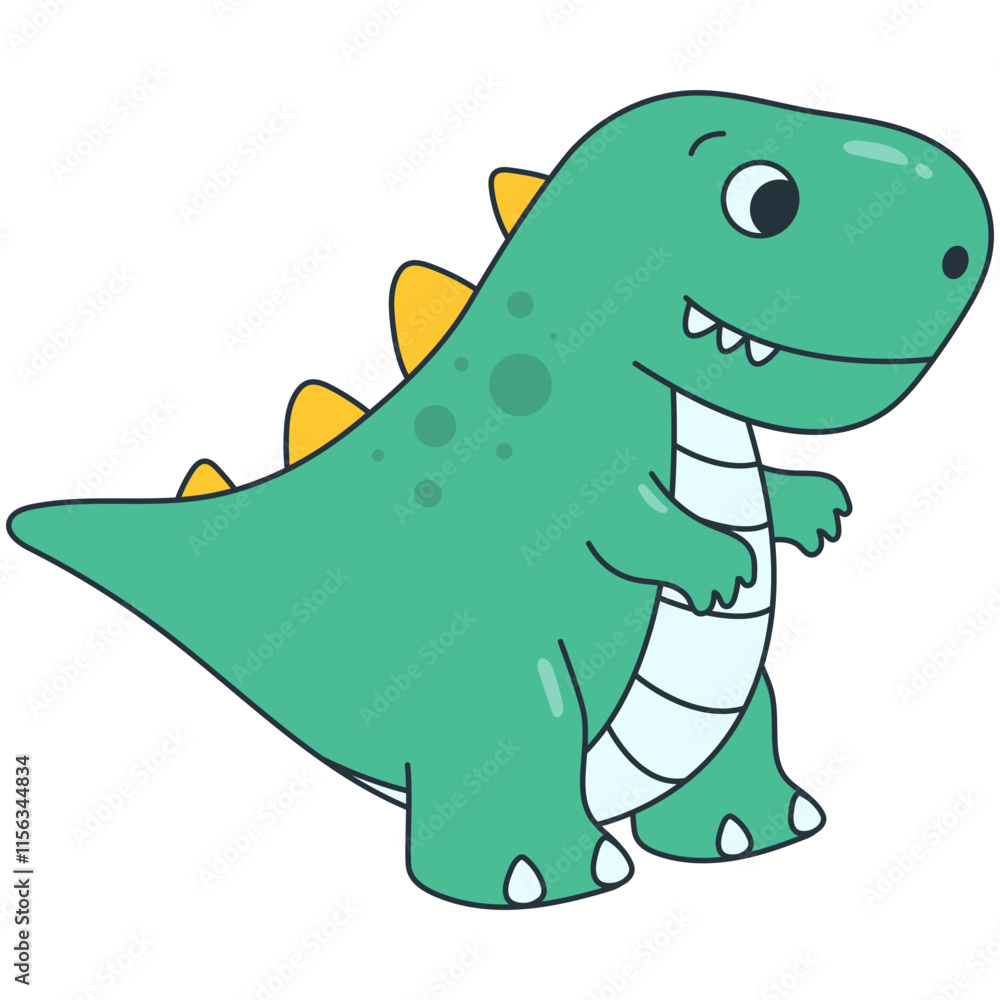 Naklejka premium Illustration of Cute Dinosaurs. Vector Cartoon Character on White Background