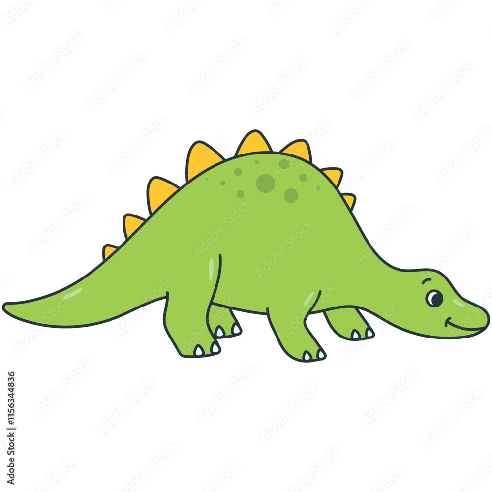 Fototapeta premium Illustration of Cute Dinosaurs. Vector Cartoon Character on White Background