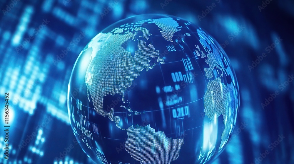 Detailed Blue Economic Graph with Market Data for Analysis Detailed Blue Economic Graph with Market Data for Analysis