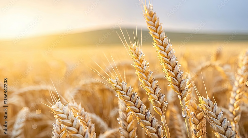 Golden wheat concept. Golden wheat field bathed in sunlight, showcasing nature's bounty and agricultural beauty. Golden wheat concept. Golden wheat field bathed in sunlight, showcasing nature's bounty and agricultural beauty.