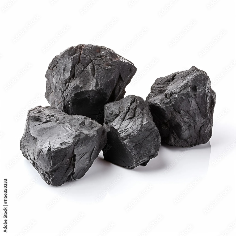 black coal isolated on white black coal isolated on white