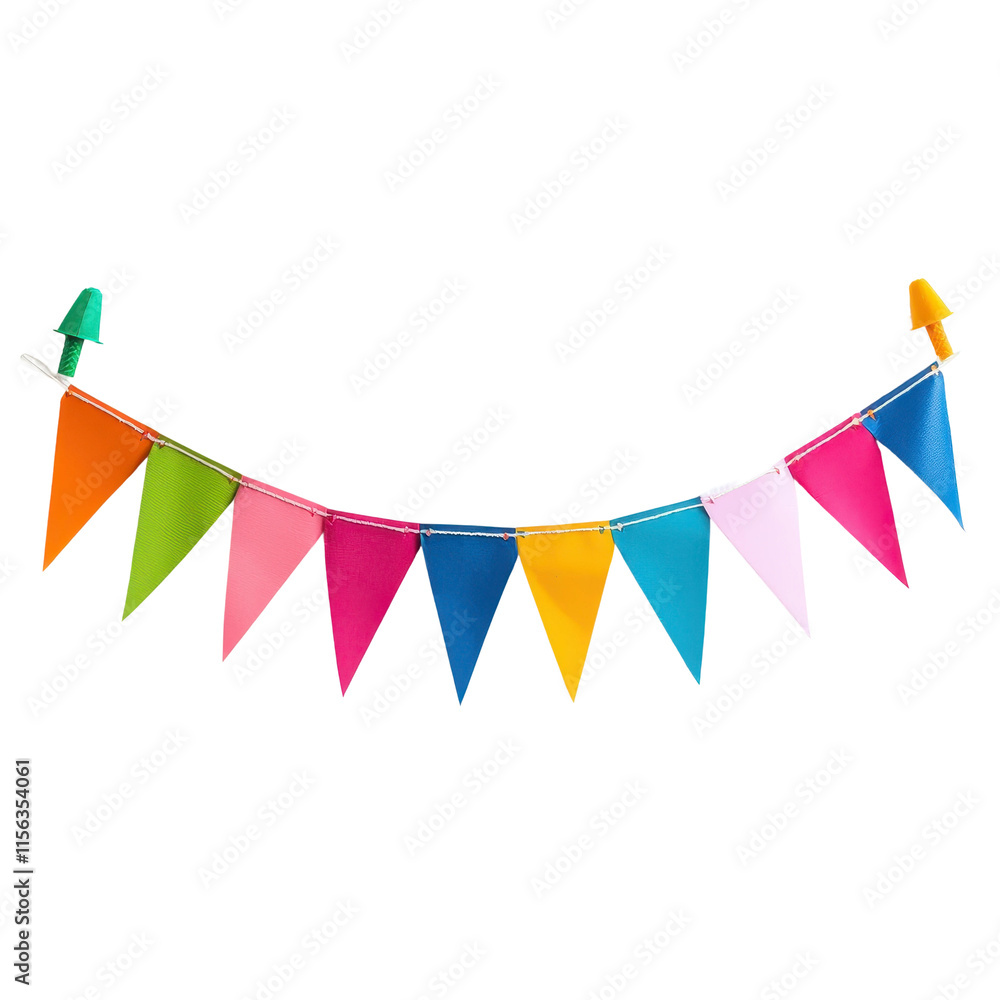 Fototapeta premium Colorful Triangular Flags for Festive Occasions