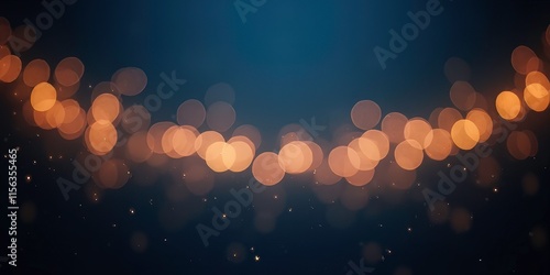 Bokeh Gold Particles on Vibrant Blue Background - Sleek and Modern Design for Business Marketing and Festival Presentations photo