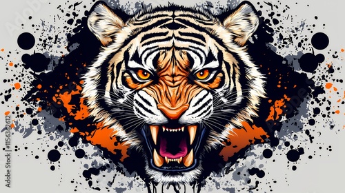 Roaring Tiger: A Fierce Digital Artwork