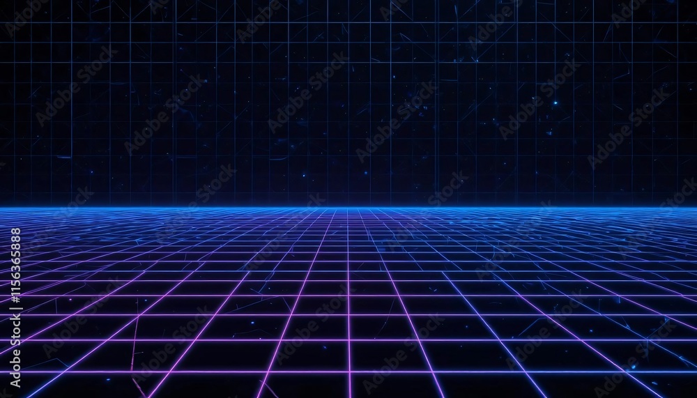 80s-style grid patterns with subtle neon colors and dark backgrounds for a retro-futuristic vibe. 80s-style grid patterns with subtle neon colors and dark backgrounds for a retro-futuristic vibe.
