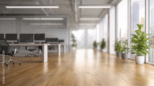 Wallpaper Mural Blurred Empty Office Space with Abstract Light and Modern Design Torontodigital.ca