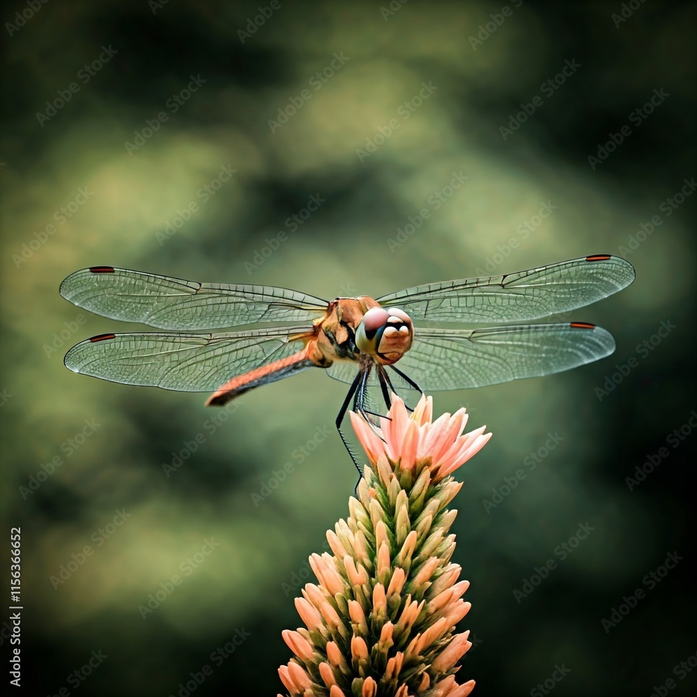 A macro photography of a dragonfly in warm tone color. Close up photo for education. Detailed and defocused background. A macro photography of a dragonfly in warm tone color. Close up photo for education. Detailed and defocused background.
