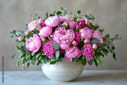 Wallpaper Mural Fresh Pink Peonies and Roses in Bloom with Copy Space Perfect for Romantic Floral Photography






 Torontodigital.ca