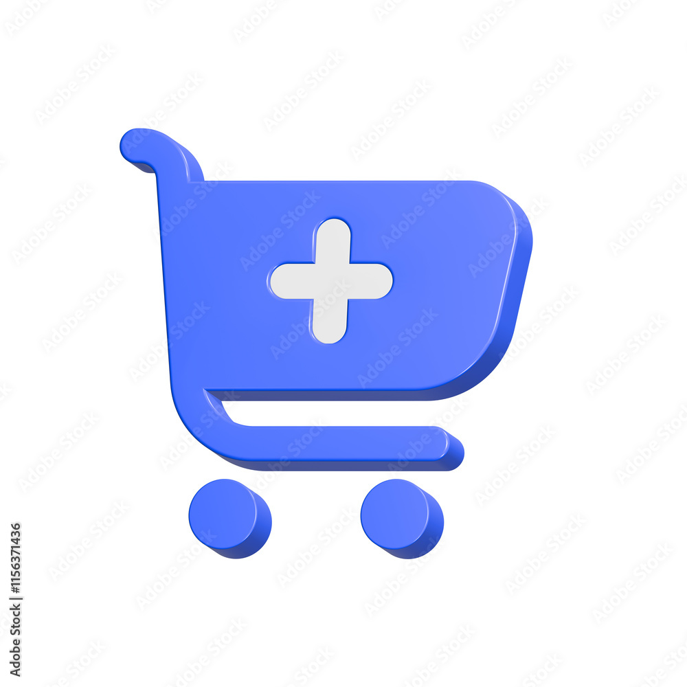 Obraz premium shopping cart trolley 3d rendering icon